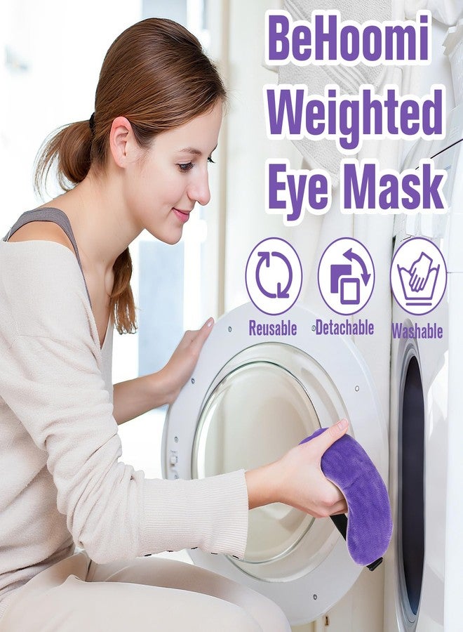 BeHoomi Heated Eye Mask Warm Compress for Eyes, Soothing Weighted Eye Mask for Sleeping, Microwave Moist Heating Pad Hot Compress for Eyes Relaxation, Reusable Sleep Mask for Home, Office (Purple) - Image 4